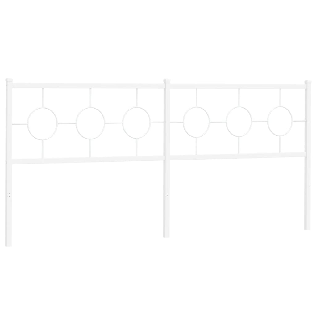 vidaXL Tăblie de pat de schimb metalică, alb, 193 cm