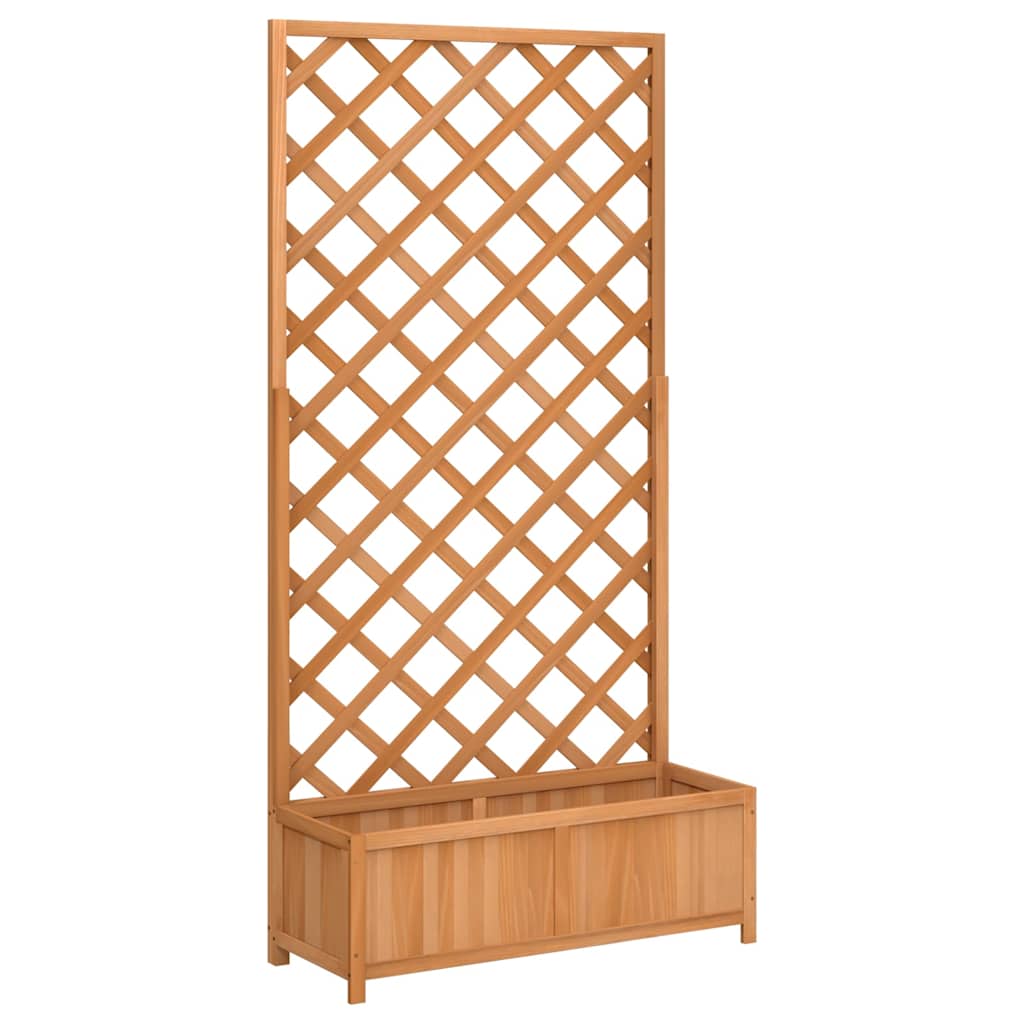 vidaXL Kvetináč s mriežkou hnedý 90x35x180 cm masívne jedľové drevo