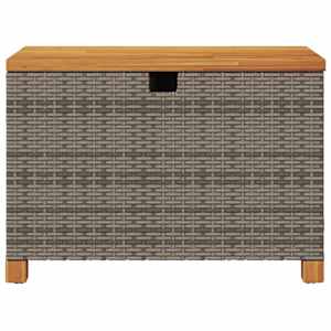 Zahradní úložný box šedý 80x40x48 cm polyratan akáciové dřevo - obrázek 4
