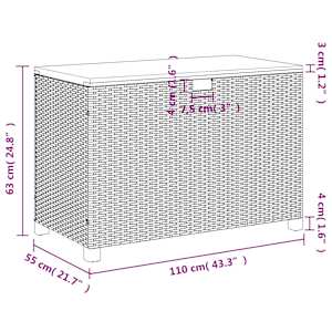Zahradní úložný box černý 110x55x63 cm polyratan akáciové dřevo - obrázek 12