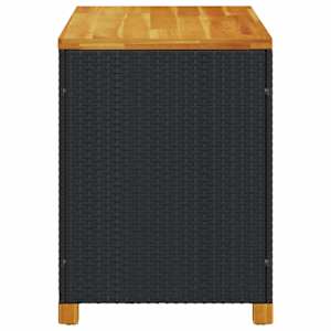 Zahradní úložný box černý 110x55x63 cm polyratan akáciové dřevo - obrázek 5