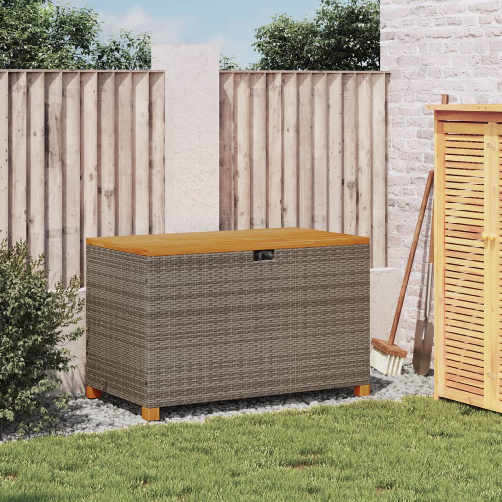 vidaXL Cutie depozitare grădină gri 110x55x63 cm lemn acacia poliratan