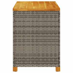 Zahradní úložný box šedý 110x55x63 cm polyratan akáciové dřevo - obrázek 5