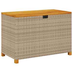 Zahradní úložný box béžový 110 x 55 x 63 cm polyratan akácie - obrázek 2