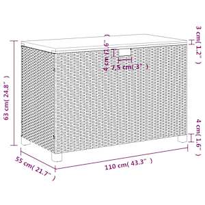Zahradní úložný box béžový 110 x 55 x 63 cm polyratan akácie - obrázek 12