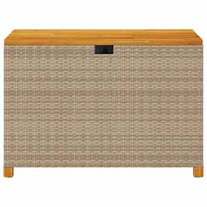 Zahradní úložný box béžový 110 x 55 x 63 cm polyratan akácie - obrázek 4