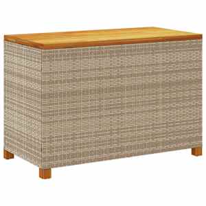 Zahradní úložný box béžový 110 x 55 x 63 cm polyratan akácie - obrázek 6