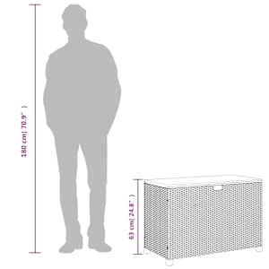 Zahradní úložný box béžový 110 x 55 x 63 cm polyratan akácie - obrázek 11