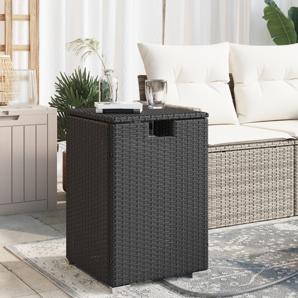 vidaXL Propan-Tank-Verstecktisch Schwarz 40x40x60 cm Poly Rattan