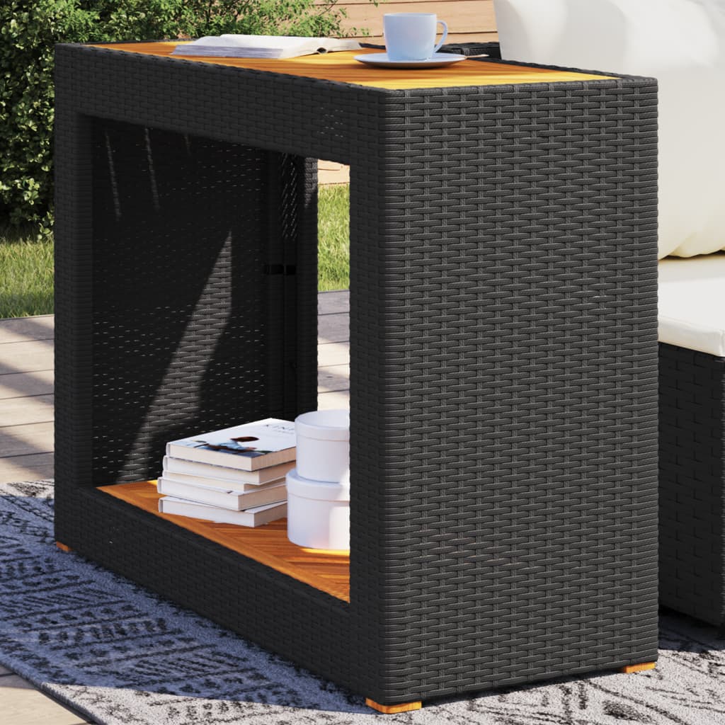 vidaXL Tr&auml;dg&aring;rdsbord med tr&auml;skiva svart 100x40x75 cm konstrotting