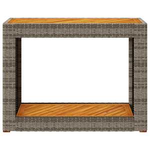 Zahradní stůl s dřevěnou deskou šedý 100 x 40 x 75 cm polyratan - obrázek 6