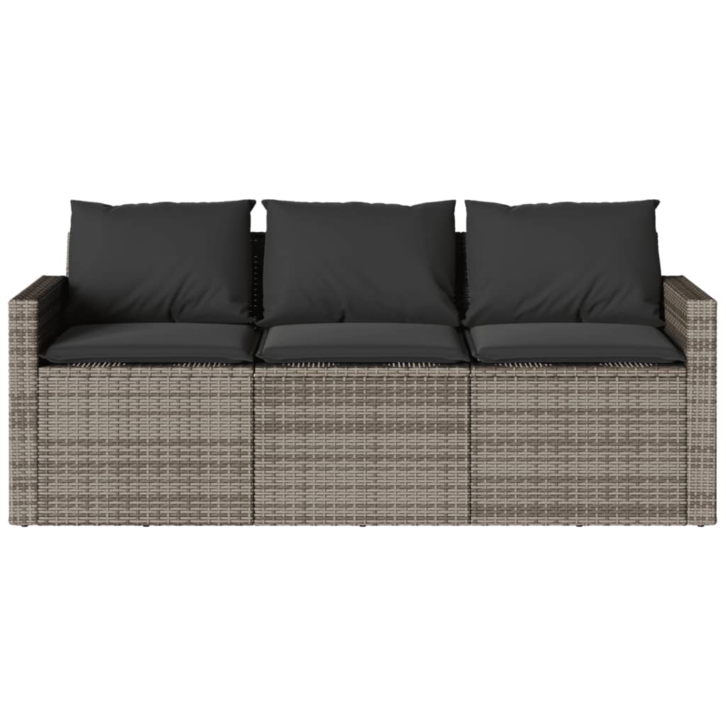 Patio Sofa with Cushions 3-Seater Modular Couch Outdoor Seat Poly Rattan vidaXL - Picture 70 of 81