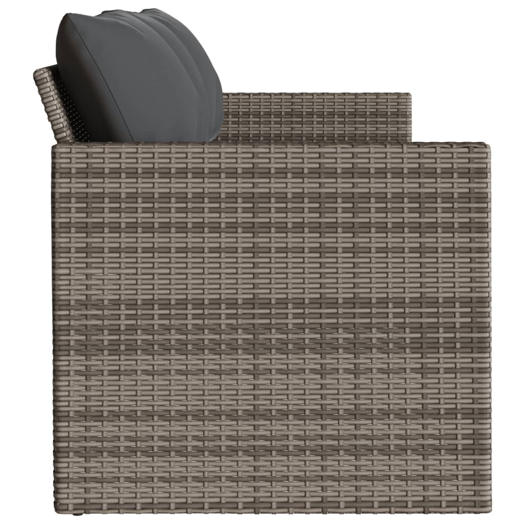 Patio Sofa with Cushions 3-Seater Modular Couch Outdoor Seat Poly Rattan vidaXL - Picture 71 of 81