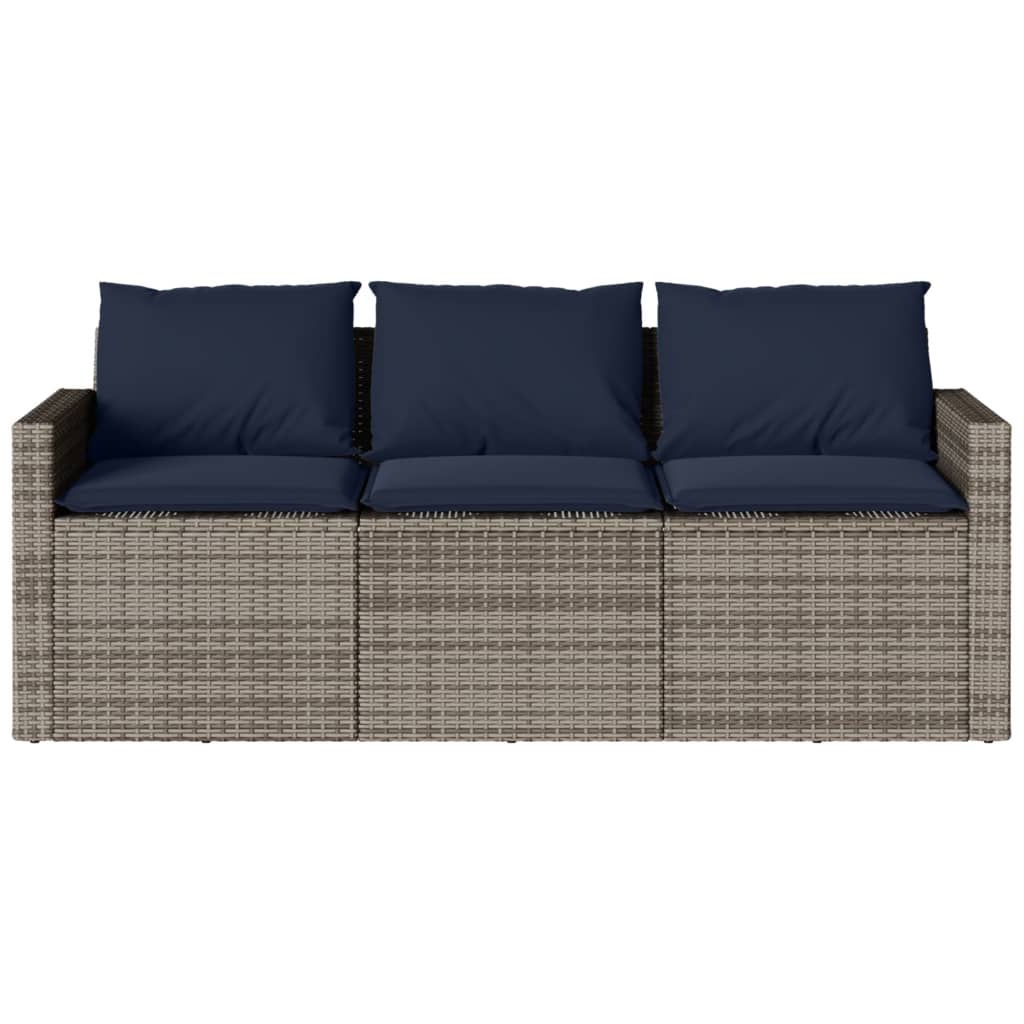 Patio Sofa with Cushions 3-Seater Modular Couch Outdoor Seat Poly Rattan vidaXL - Picture 78 of 81