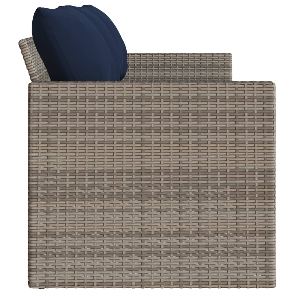 Patio Sofa with Cushions 3-Seater Modular Couch Outdoor Seat Poly Rattan vidaXL - Picture 79 of 81