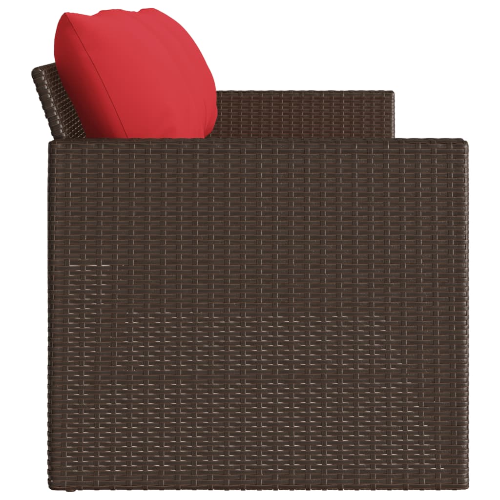 Patio Sofa with Cushions 3-Seater Modular Couch Outdoor Seat Poly Rattan vidaXL - Picture 47 of 81