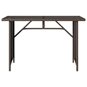 Zahradní stůl se skleněnou deskou hnědý 110x68x70 cm polyratan - obrázek 4