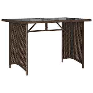 Zahradní stůl se skleněnou deskou hnědý 110x68x70 cm polyratan - obrázek 6