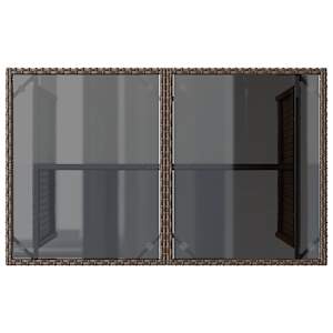 Zahradní stůl se skleněnou deskou hnědý 110x68x70 cm polyratan - obrázek 7