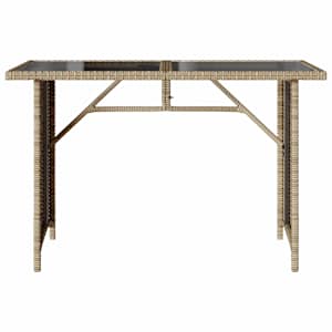 Zahradní stůl se skleněnou deskou béžový 110x68x70 cm polyratan - obrázek 4
