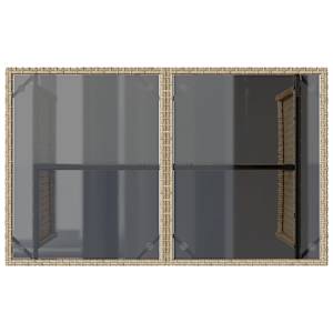 Zahradní stůl se skleněnou deskou béžový 110x68x70 cm polyratan - obrázek 7