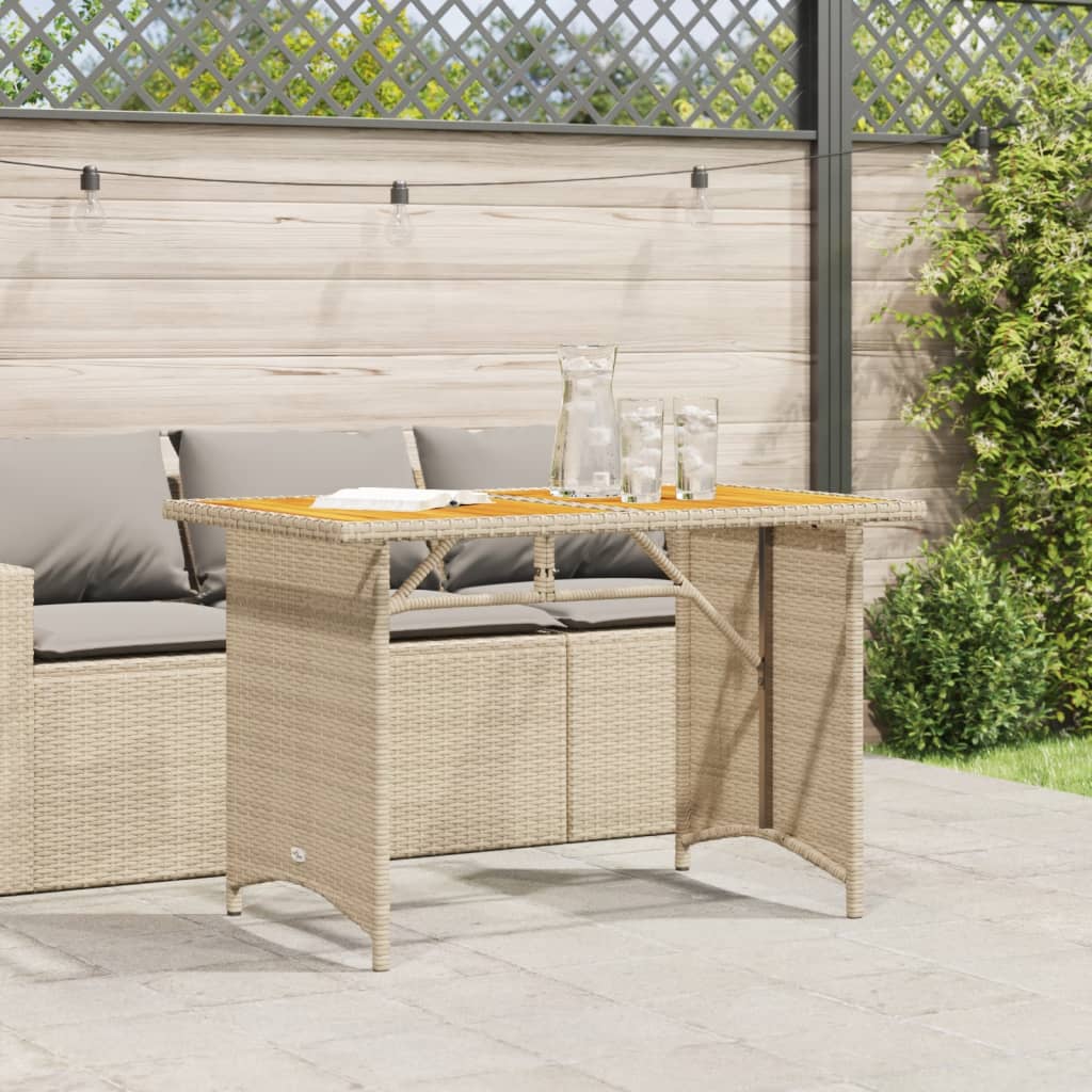 vidaXL bézs polyrattan falapos kerti asztal 110x68x70 cm