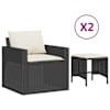vidaXL 4-osaline aiadiivani komplekt patjadega, must, pol&uuml;rotang