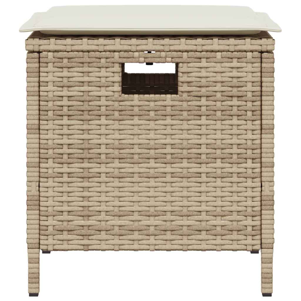 vidaXL 5-delige Tuinset met kussens poly rattan beige afbeelding
