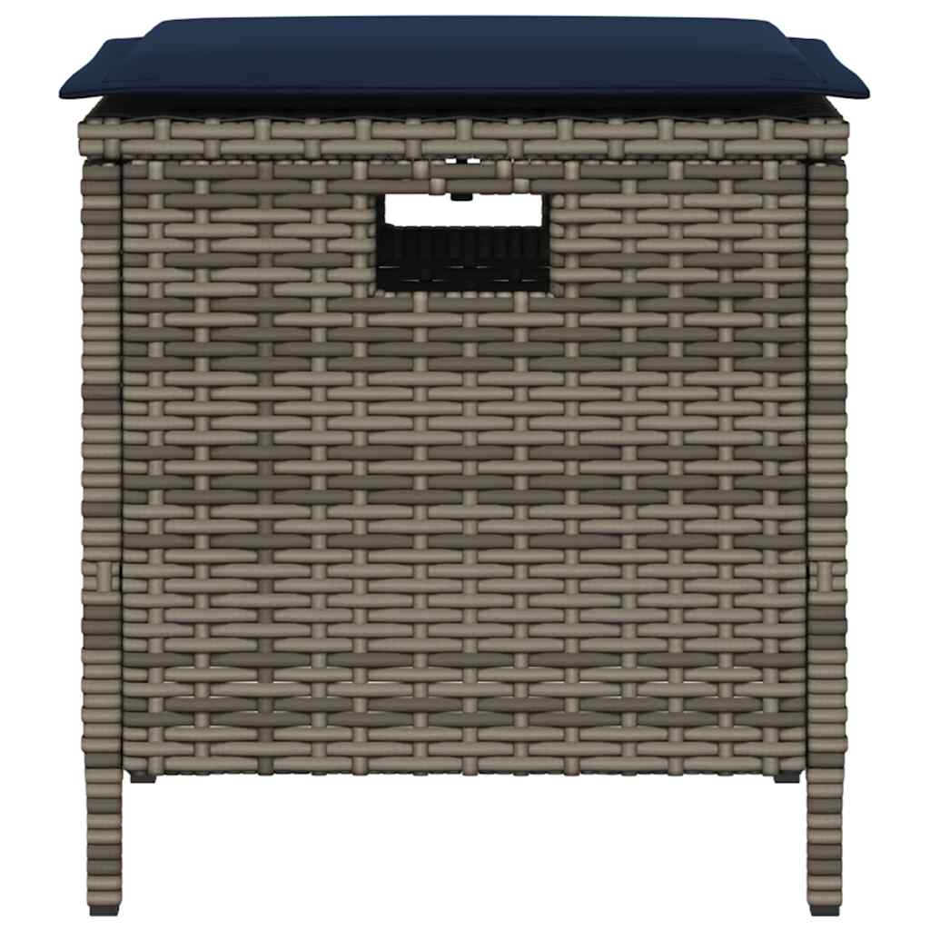 vidaXL 5-delige Tuinset met kussens poly rattan grijs afbeelding