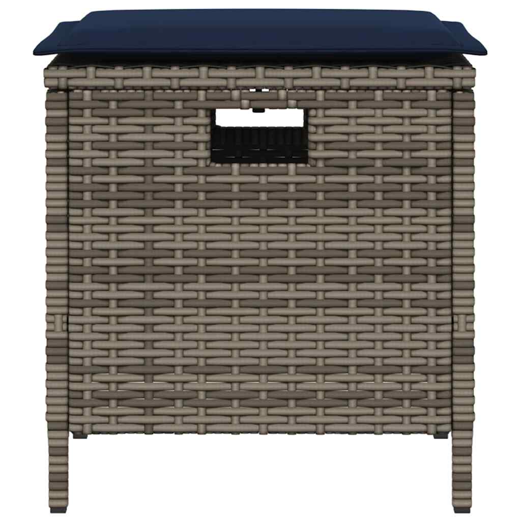 Thumbnail - vidaXL 5-tlg. Garten-Essgruppe mit Kissen Grau Poly Rattan