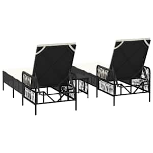 Slunečník 3 pcs Černá a krémově bílá 55 x 200 x 92 cm polyratan - obrázek 8