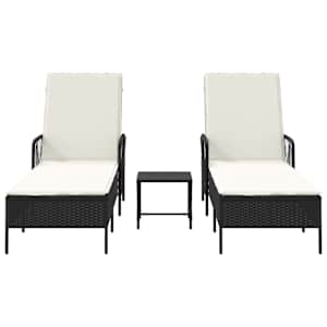 Slunečník 3 pcs Černá a krémově bílá 55 x 200 x 92 cm polyratan - obrázek 7