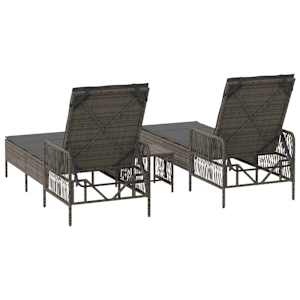 Slunečník 3 pcs Šedá a tmavě šedá 55 x 200 x 92 cm polyratan - obrázek 8