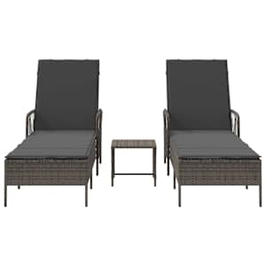 Slunečník 3 pcs Šedá a tmavě šedá 55 x 200 x 92 cm polyratan - obrázek 7