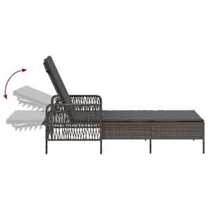 Slunečník 3 pcs Šedá a tmavě šedá 55 x 200 x 92 cm polyratan - obrázek 11