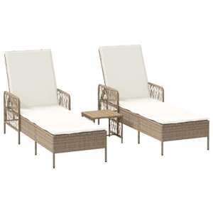 Slunečník s polštářem 3 pcs Beige a krémová bílá polyratan - obrázek 2