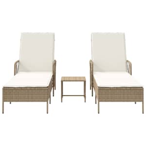 Slunečník s polštářem 3 pcs Beige a krémová bílá polyratan - obrázek 7