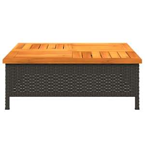 Kryt na stojan slunečníku černý 70x70x25 cm polyratan a akácie - obrázek 5