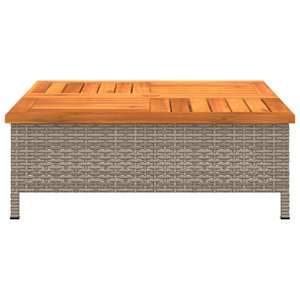 Kryt na stojan slunečníku šedý 70x70x25 cm polyratan a akácie - obrázek 5
