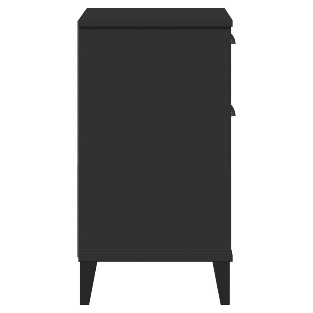  Nočný stolík VIKEN, čierny, borovicový masív