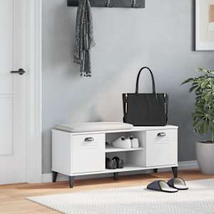 Lavice s botníkem VIKEN bílá 106 x 35 x 45 cm kompozitní dřevo - obrázek 3