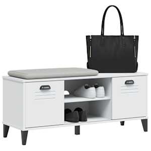 Lavice s botníkem VIKEN bílá 106 x 35 x 45 cm kompozitní dřevo - obrázek 4