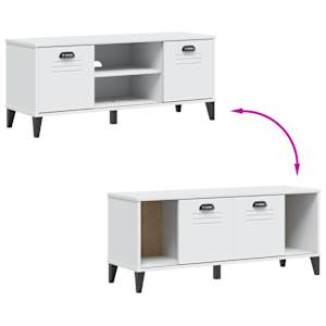 Lavice s botníkem VIKEN bílá 106 x 35 x 45 cm kompozitní dřevo - obrázek 8