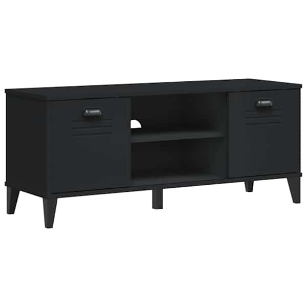vidaXL jalatsipink "VIKEN", must, 106 x 35 x 45 cm, tehispuit