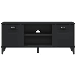 Lavice s botníkem VIKEN černá 106 x 35 x 45 cm kompozitní dřevo - obrázek 5