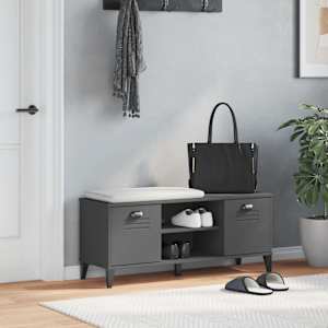 Lavice s botníkem VIKEN antracitově šedá 106x35x45 cm kompozit - obrázek 3