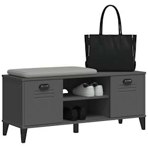 Lavice s botníkem VIKEN antracitově šedá 106x35x45 cm kompozit - obrázek 4