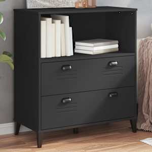 Knjižna omara VIKEN črna 80x40x90 cm inženirski les