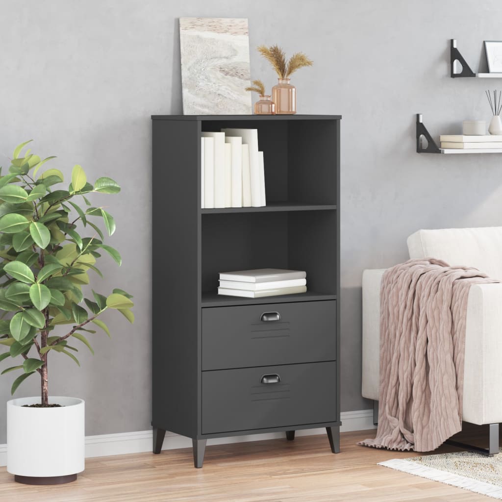 vidaXL Boekenkast VIKEN 60x35x123 cm bewerkt hout antracietgrijs afbeelding