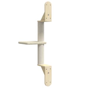 Nástěnné škrabadlo pro kočky se sloupkem krémové 85,5 cm - obrázek 6